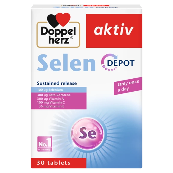 Illustration of the product packaging Doppelherz aktiv Selen front view